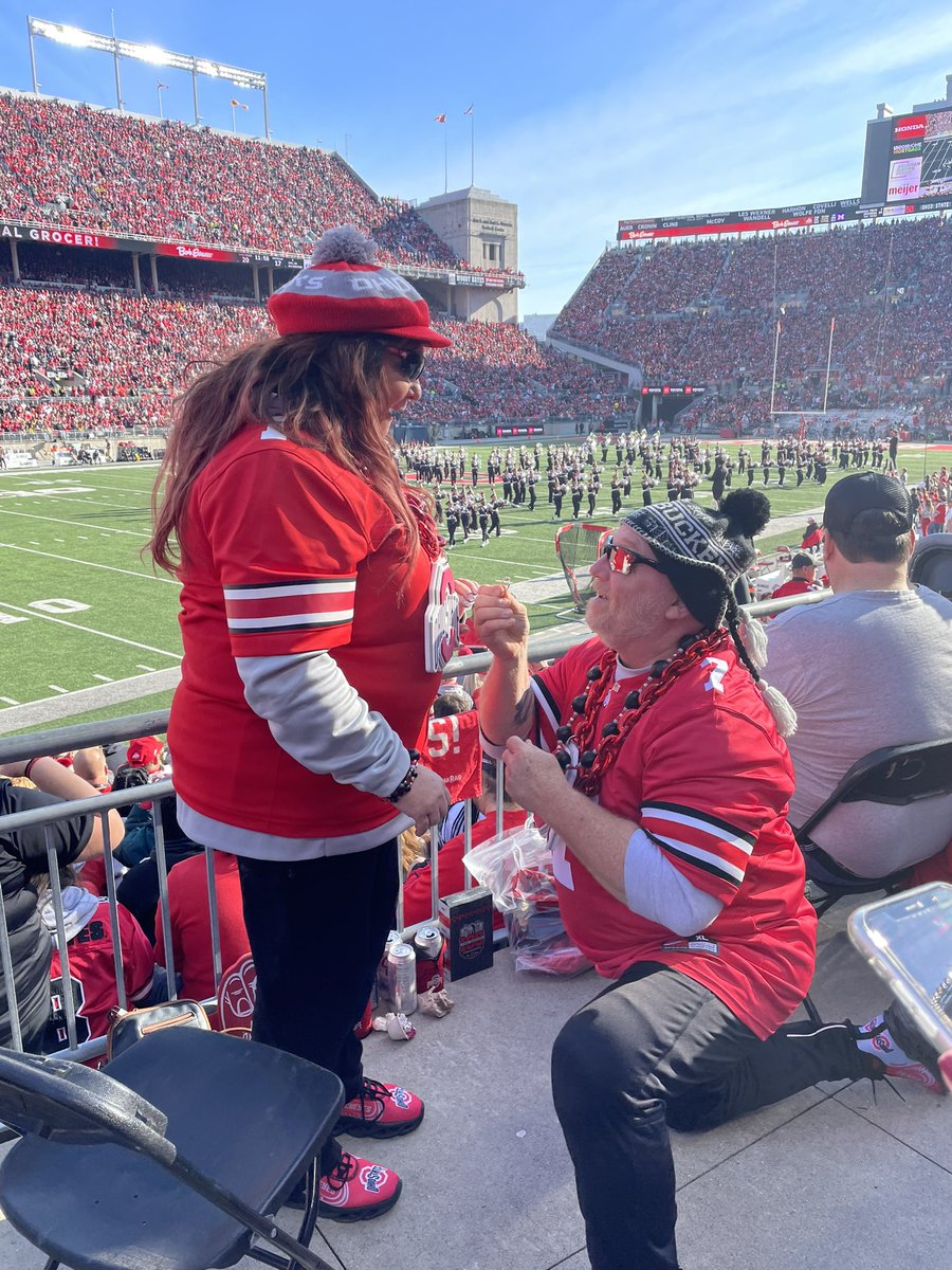 Will you marry me?  I said YES!  #gobucks
