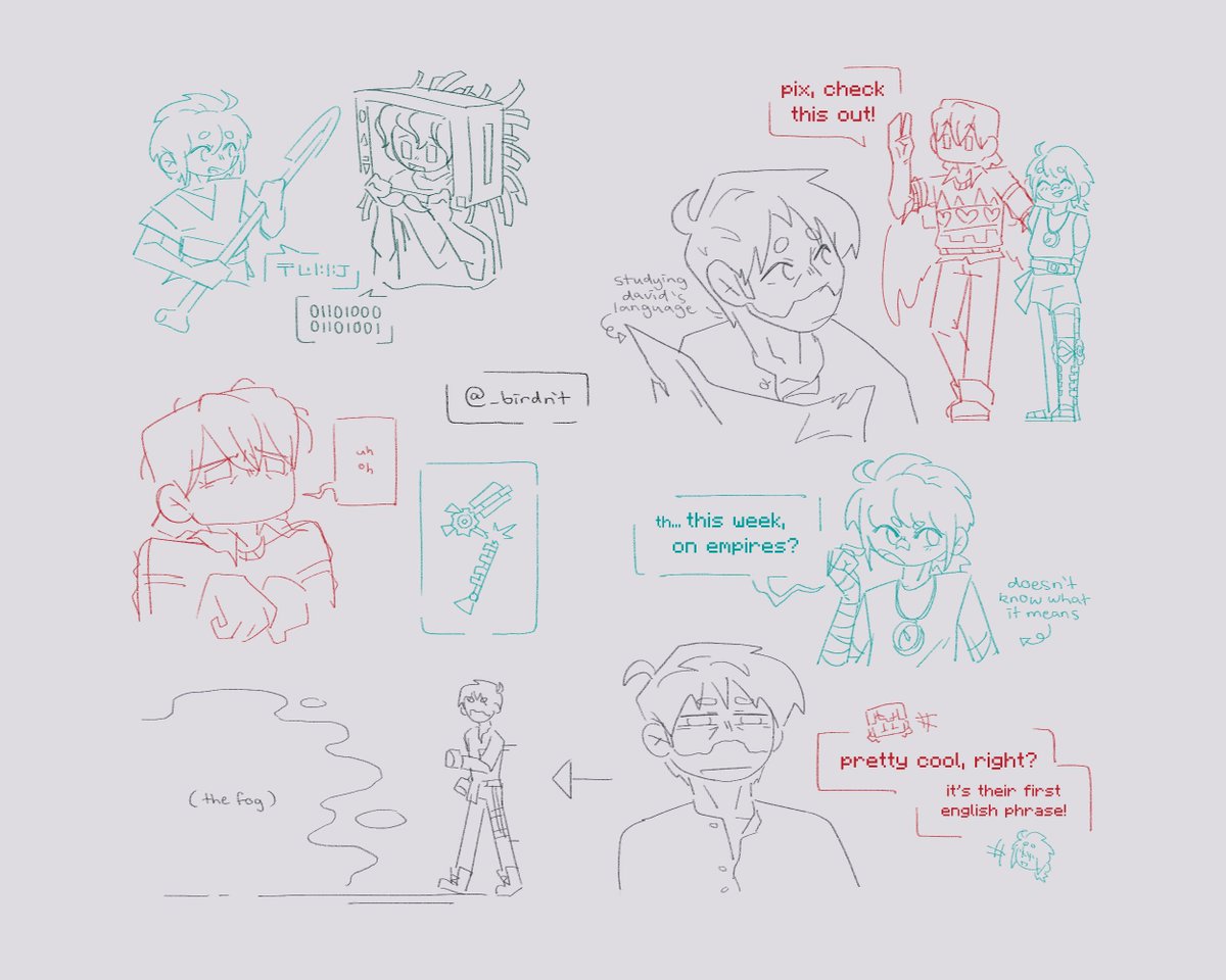 _birdnt_'s tweet photo. lore -> hermits are immortal and aren’t affected by david’s ageing power

#empiressmpfanart #hermitcraftfanart #pixlriffsfanart #grianfanart 

" david afk session w/ grian " https://t.co/WJ1Lx7AWTH