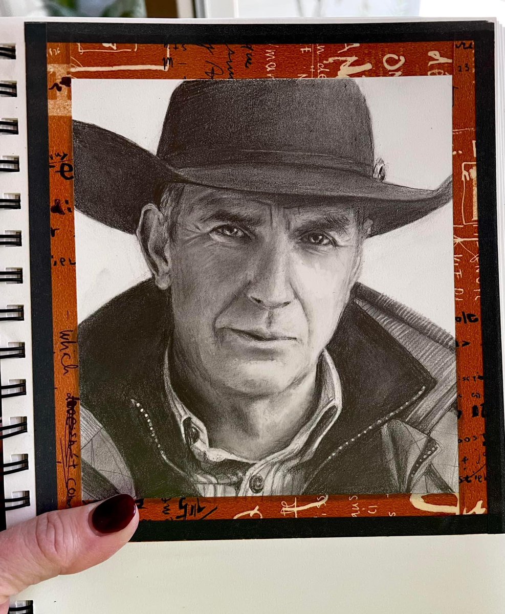 nickfromtexas1's tweet photo. My friend Natalie Higgins is an incredible artist and posted this doodle she did on her couch while watching @Yellowstone. Somebody get this to Costner! https://t.co/RgaCqwso0L