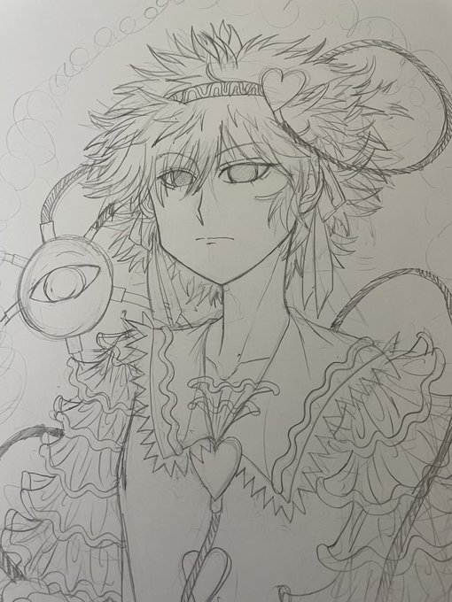 さとり自体の下書きは完了。
これからペンで線画にする 