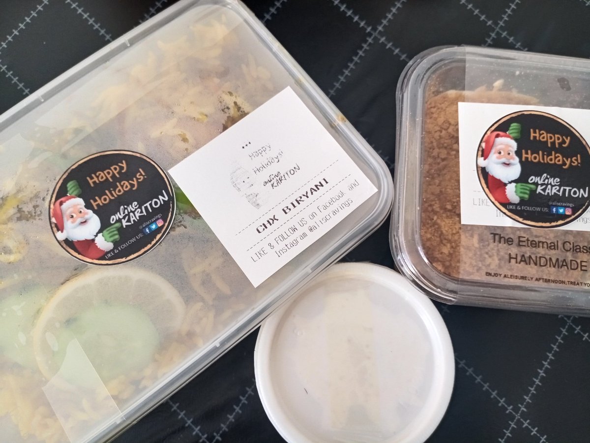 k_aletha's tweet photo. Thank you @Jjcruz2 for these yummy food 🤤. @jbersaminxiao
#onlinekariton #chickenbiryani
#mangograham https://t.co/z5v9KlqmWT