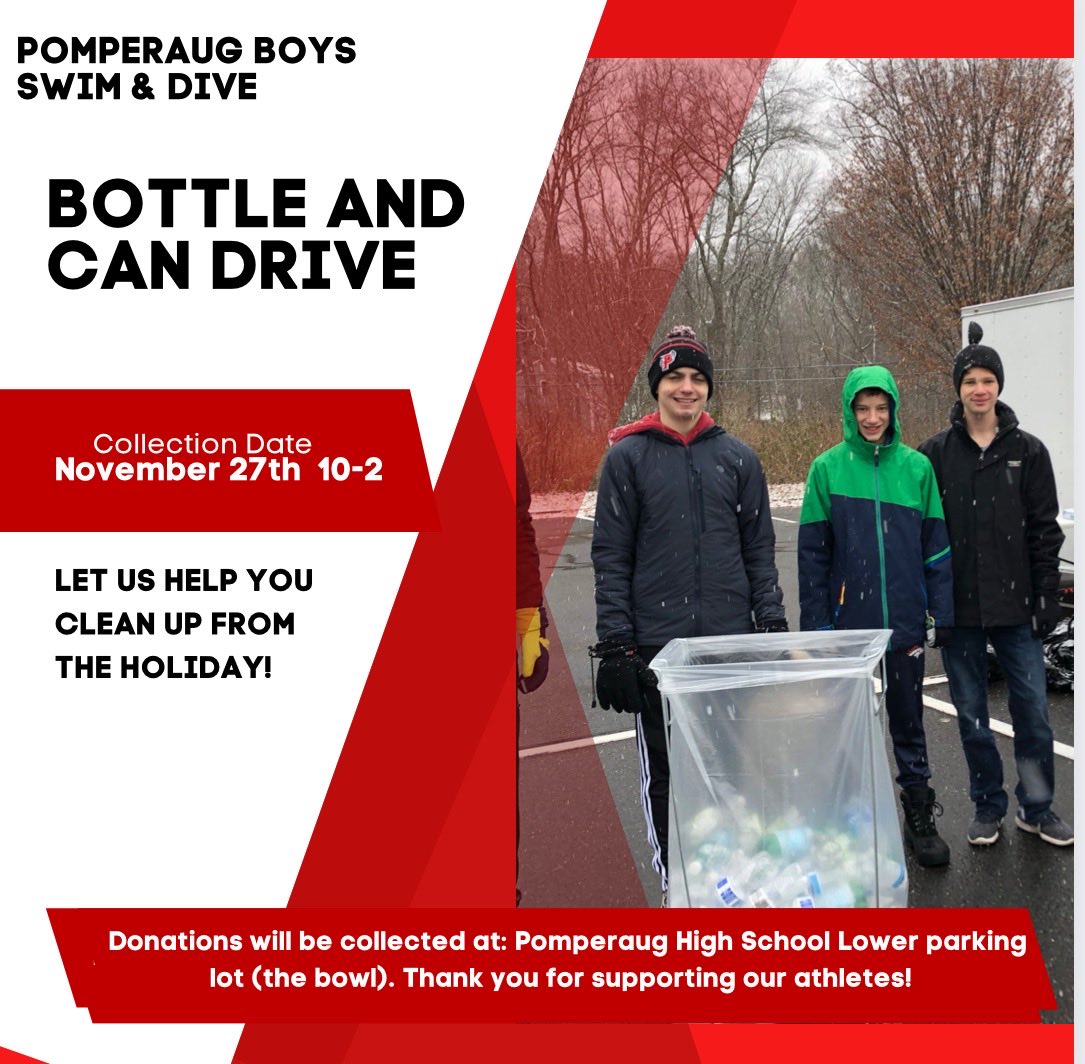 Come support Pomperaug Boys Swim and dive tomorrow!! 11/27 from 10-2!