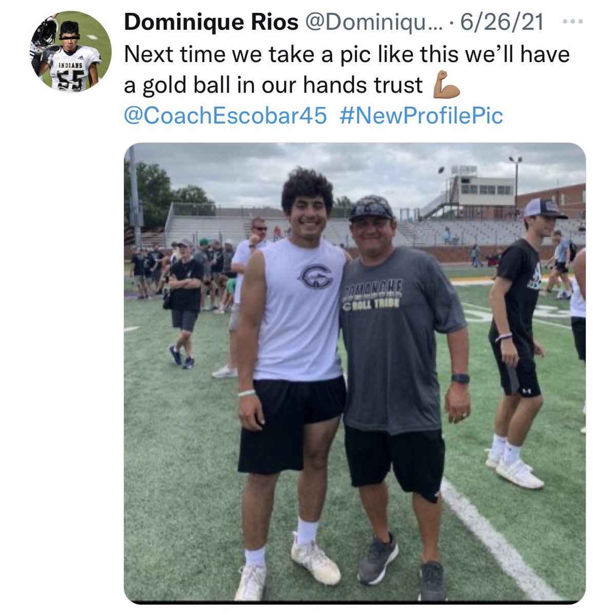 DominiqueRios55's tweet photo. They had us picked to finish last in district. From 1-9 to 10-2.I loved every minute of it.🏆🏆 on the shelf and they never thought we could get one. #PTW https://t.co/KtKmbSrQw4