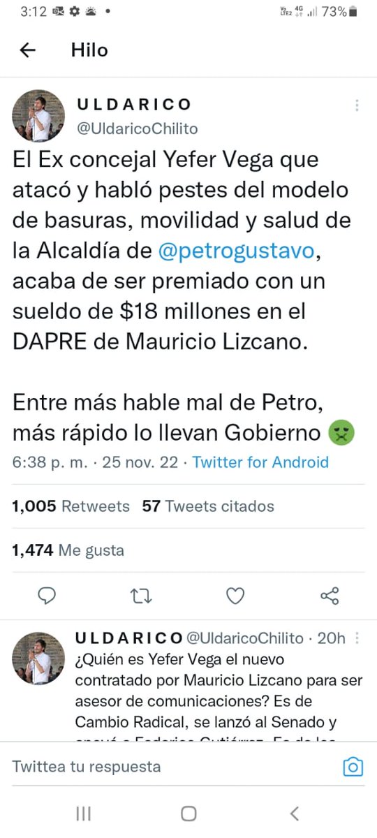 ElisaAmbiental's tweet photo. Todavía me preguntó si quien recibe mi hoja de vida .yo nunca hablé ni hablo ni hablaré mal de Gustavo Petro mi presidente pero quiero una oportunidad laboral @petrogustavo  @GustavoBolivar  @triviulver  @DavidRacero  @anateresabernal https://t.co/jnoSzoV4pc