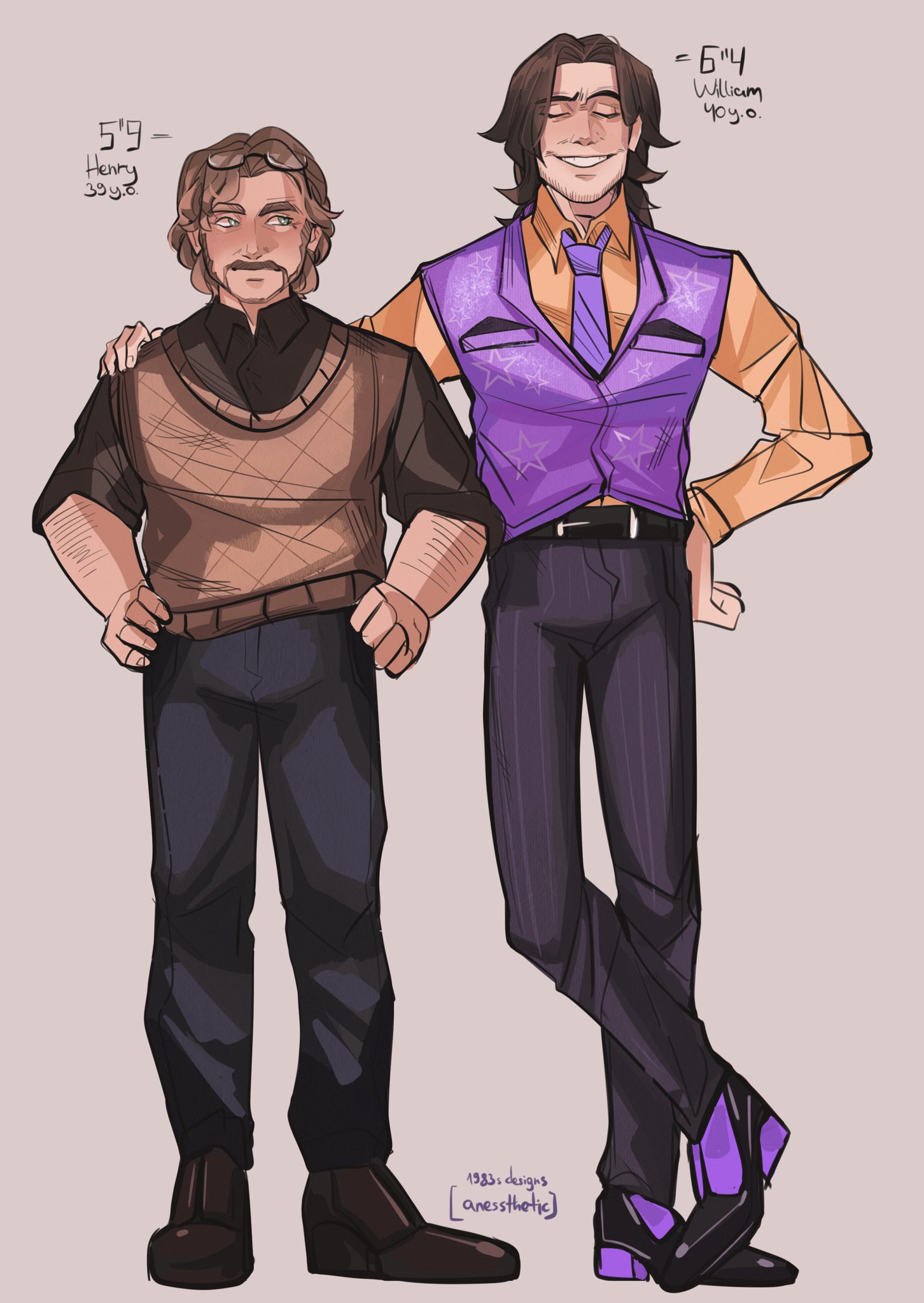 aness🐰❄️ on X: quick doodles with William.. AND HENRY DESIGN— hello,  finally i sketched him duo of idea-generator and his techie :D #fnaf # williamafton #henryemily t.coXO7eAlb1yU  X