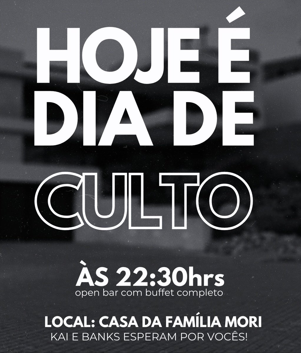 H4DAMON's tweet photo. Hoje รฉ dia de culto na casa dos Mori! รs 22:30hrs, usem a #PartyToPray e postem suas fotinhas. + https://t.co/DzixLP3HjZ