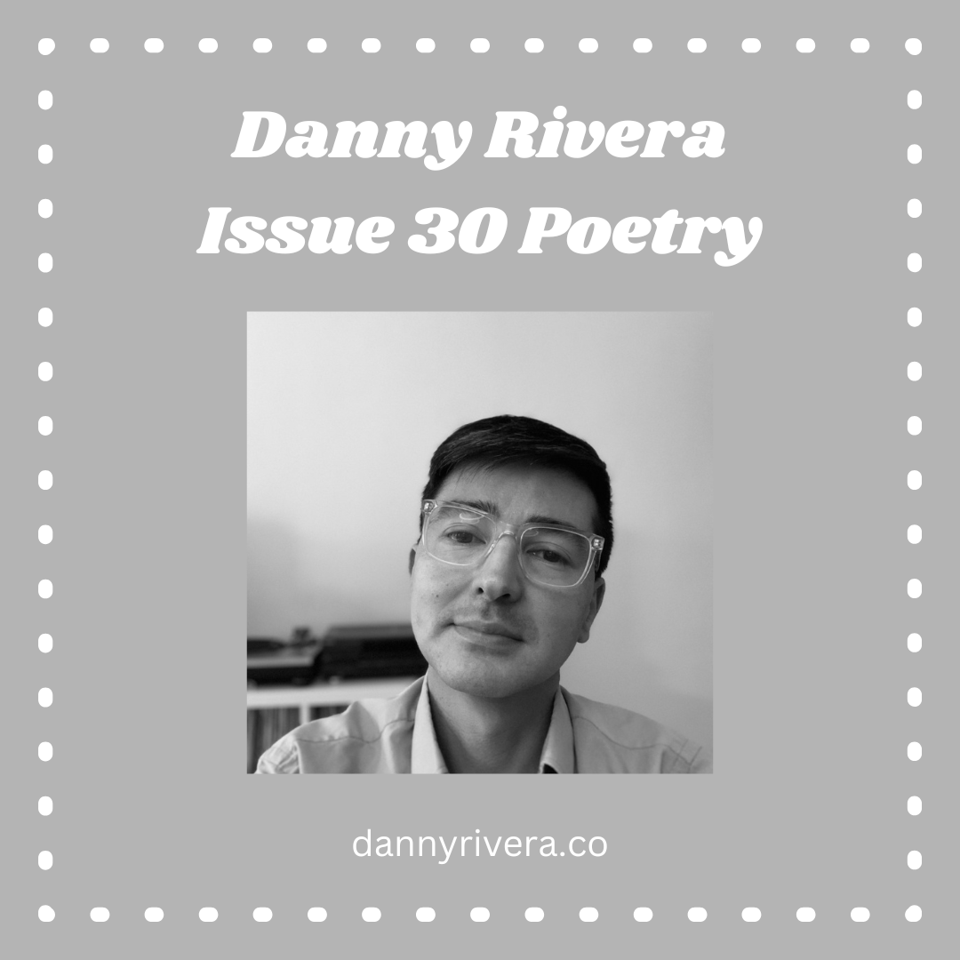 Our 15th anniversary issue will feature poetry from Danny Rivera (<a href="/snareshot/">@snareshot.bsky.social</a>), author of the chapbook 𝘈𝘯𝘤𝘦𝘴𝘵𝘳𝘢𝘭 𝘛𝘩𝘳𝘰𝘢𝘵. He is an educator, and his work has been published in Western Humanities Review, <a href="/epiphanylit/">Epiphany Lit Journal</a>, and more. 
dannyrivera.co