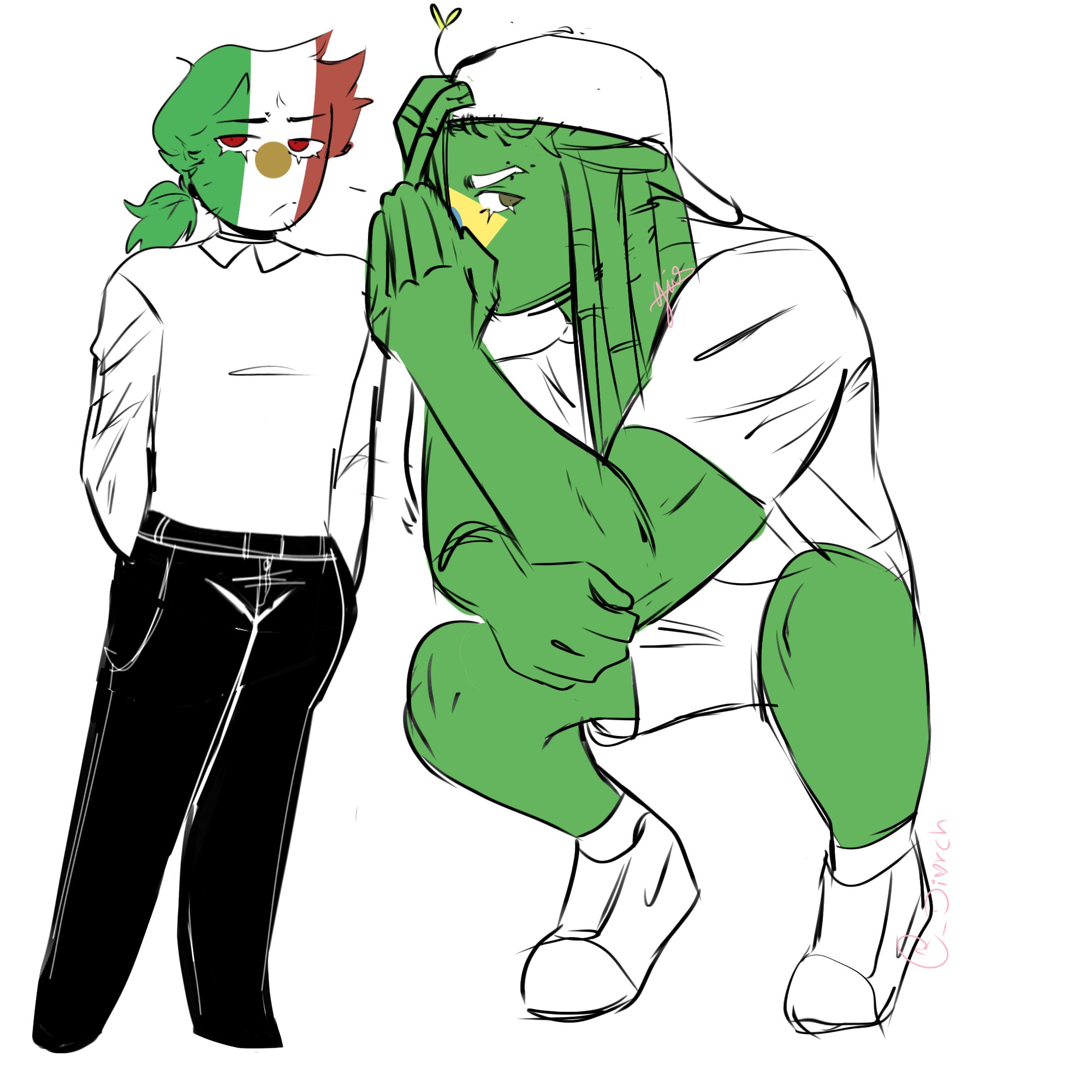 brasil x mexico countryhumans