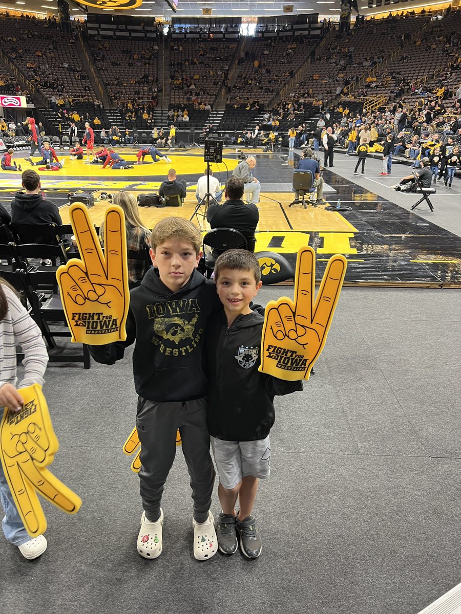#fightforiowa  we missed our wrestling today to cheer for Iowa.  Don’t tell coach!