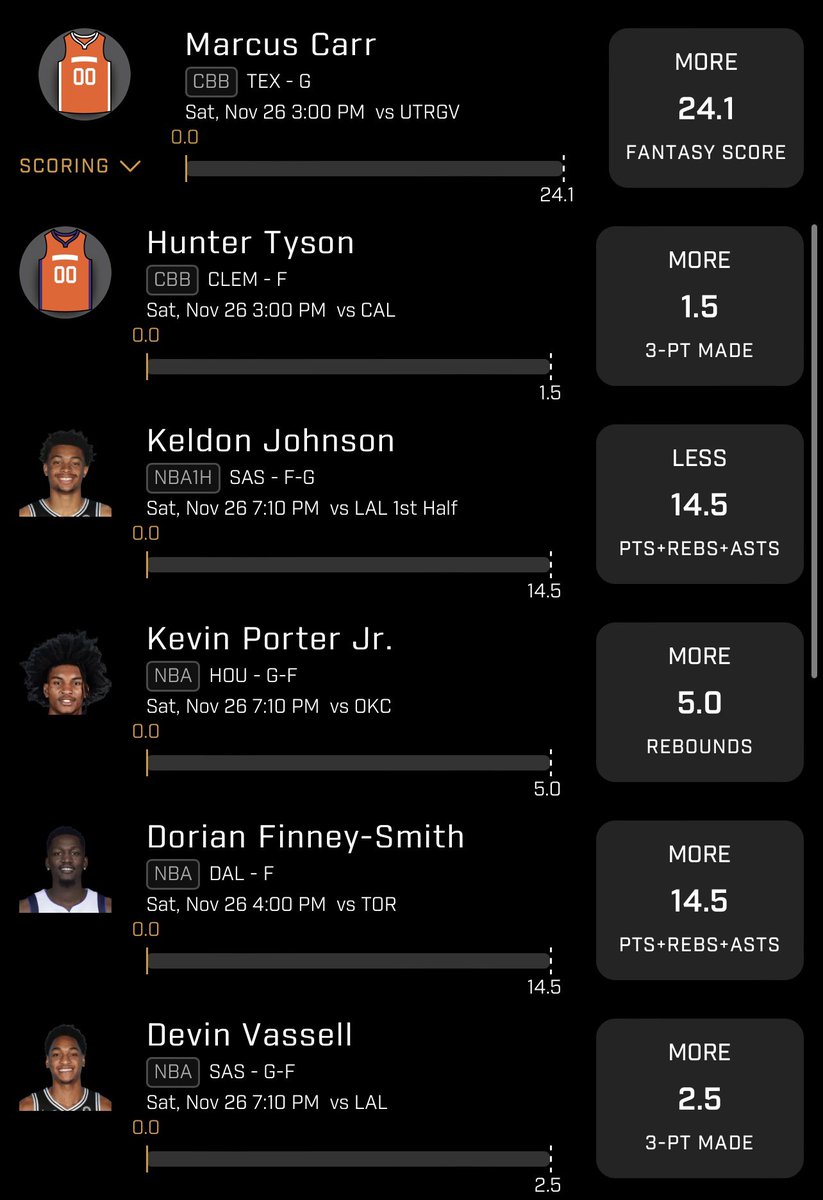 DjbetsPP's tweet photo. Slips for today #nba #PrizePicks https://t.co/UJU1uOnSxb