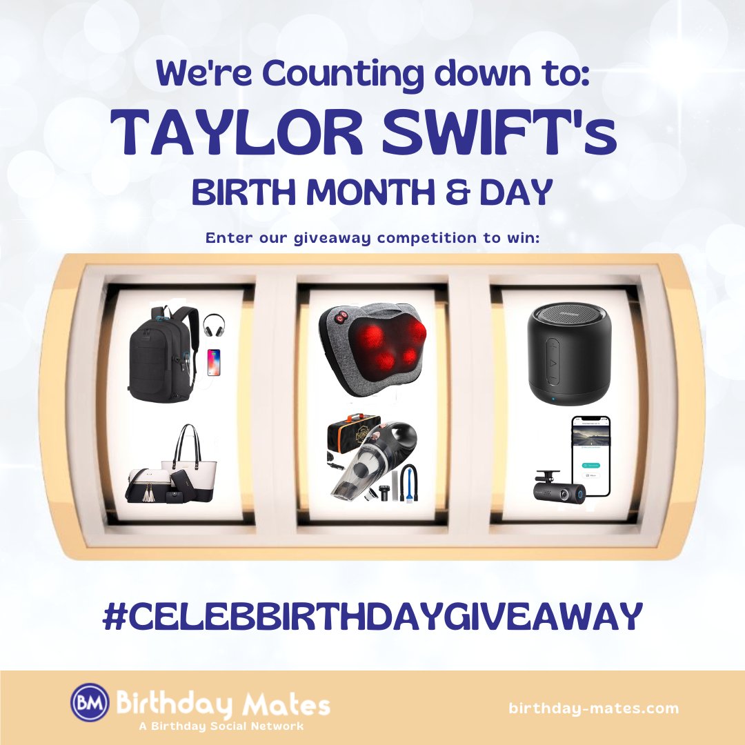 Ready for it? It's our bejeweled <a href="/taylorswift13/">Taylor Swift</a>'s birthday month soon. We wish her a sparkly month beyond her wildest dreams. Taylor, u've given a lot, let's give on your behalf. Fellow fans, rush now 2 win fantastic prizes in our #CelebBirthdayGiveaway @ bit.ly/celeb_giveaway…