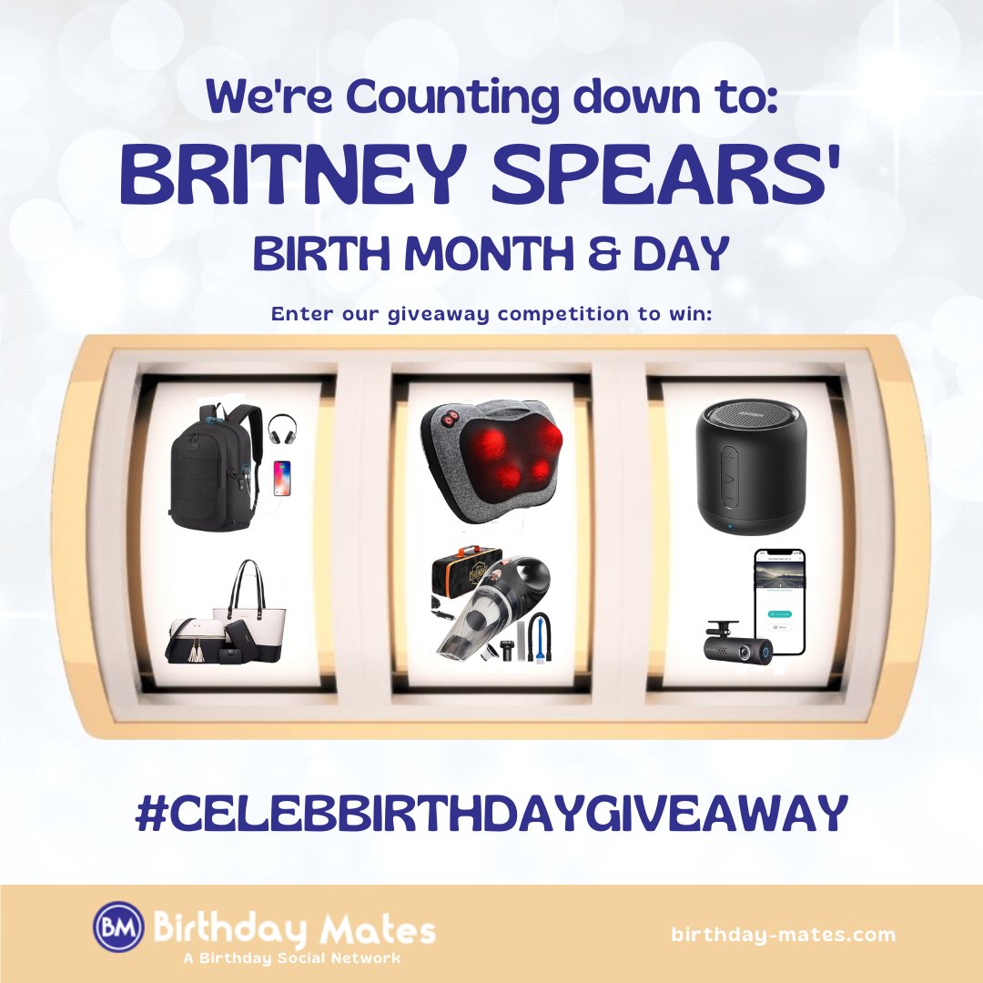 Oops, we did it again. It's almost December &amp; our #celebbirthdaygiveaway for our multi-talented <a href="/britneyspears/">Britney Spears 🌹🚀</a>-the youngest Hollywood star, princess of pop with many awards under her belt. Hey fans, enter at bit.ly/celeb_giveaway… 2 stand a chance to win amazing prizes.