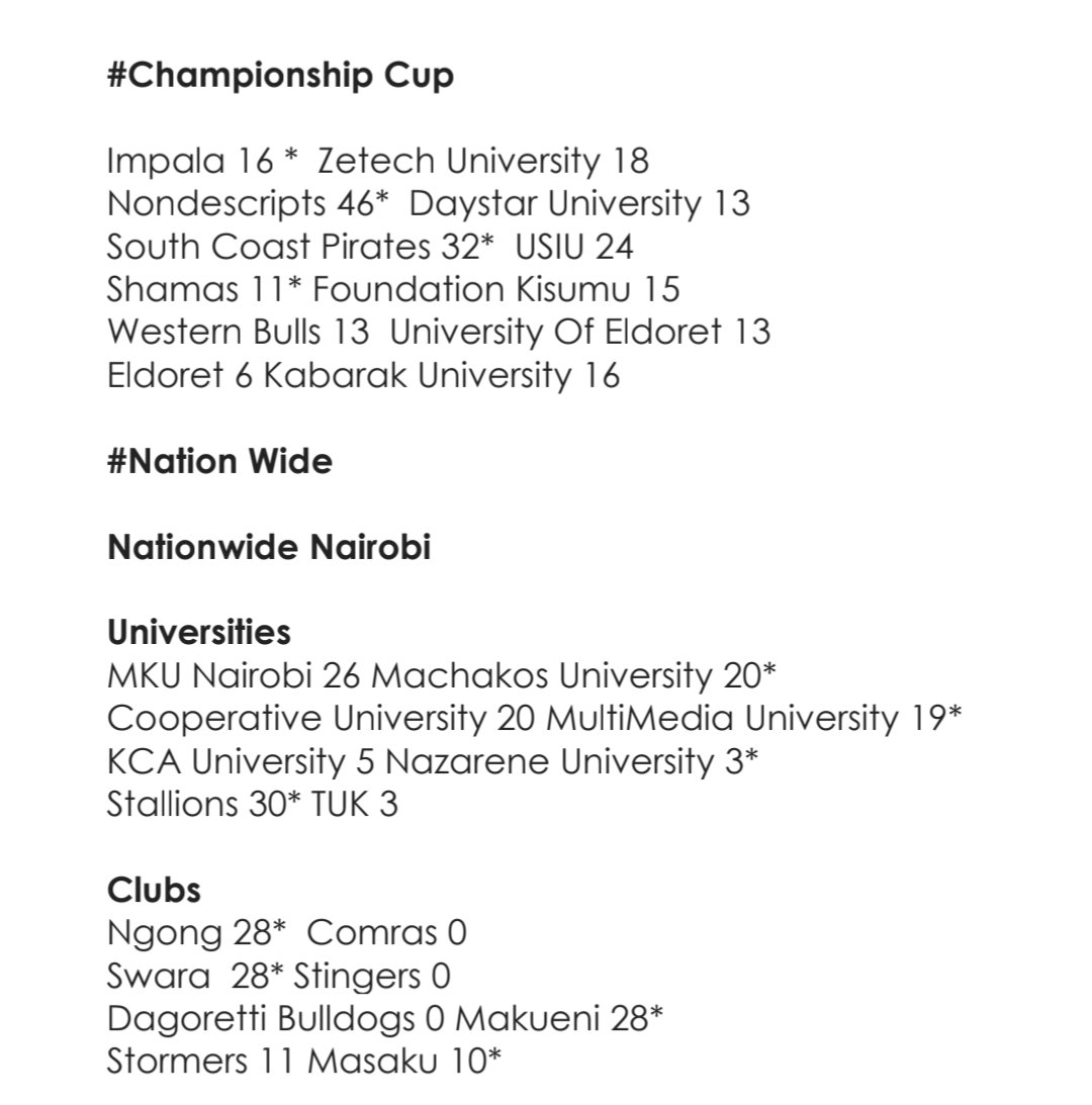 TheKenyaCup's tweet photo. Collated Championship and Nationwide Nairobi Results https://t.co/WCquSKfK5T