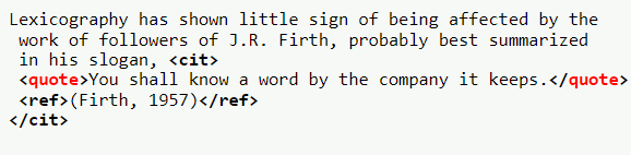 TEIconsortium's tweet photo. #TEI #ElementoftheDay <quote> (quotation) contains a phrase or passage attributed by the narrator or author to some agency external to the text - https://t.co/nUBQC00Pzv.
#TEICommunity #TEIChat #digitalhumanities #encoding https://t.co/Gg5oDhwdif