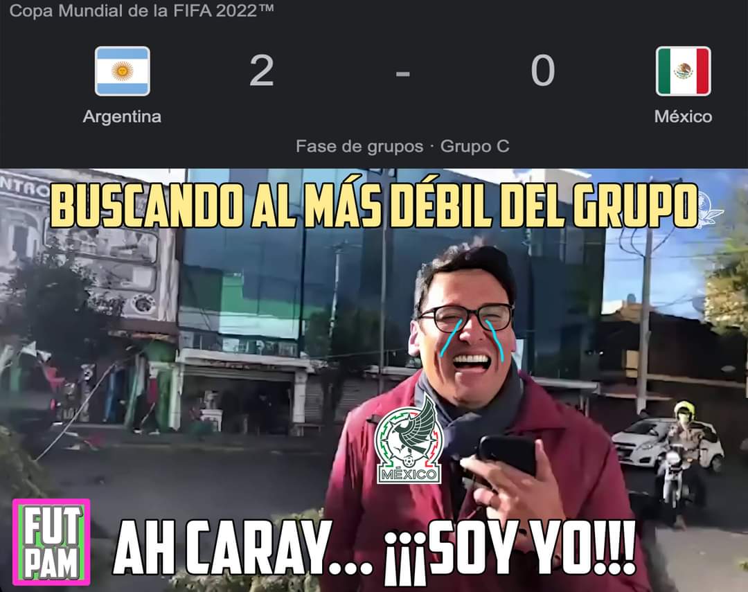 Futpam1's tweet photo. El rival más débil del grupo... 🤣🤣🤣🤣🤣
#ArgentinavsMexico #Argentina #mexico #tata #checopérez #herrera #malvinas #qatar https://t.co/qn5oZ39CvF