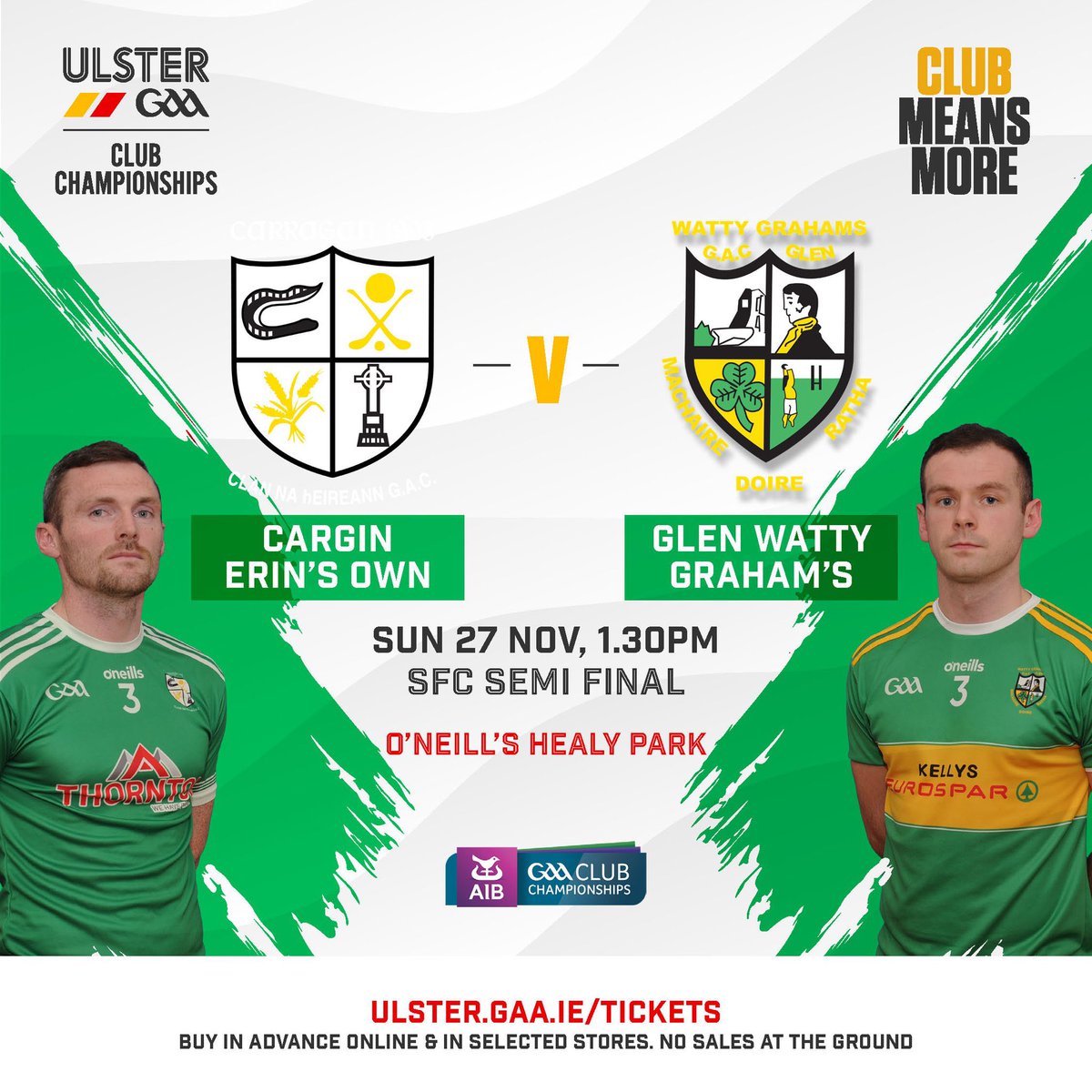 Two HUGE #UlsterClub2022 games tomorrow for our Antrim champions! @ShaneUiNeill v Setanta in the Junior Hurling Final 🏆 @Cargin_Gac v Glen in the Senior Football semi-final 🏐 (LIVE on TG4) Get you tickets here: ulster.gaa.ie/tickets/