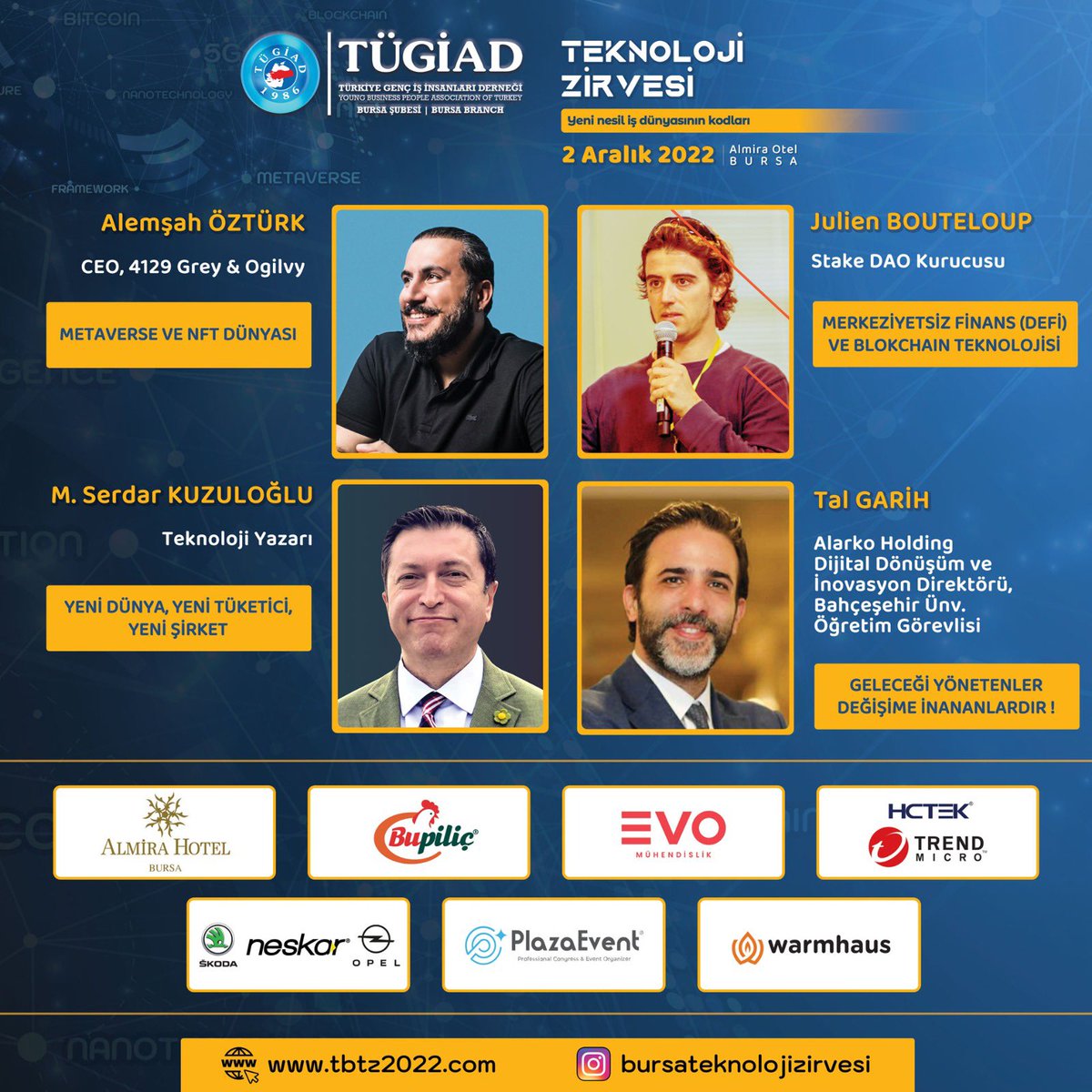 TUGIADBURSA's tweet photo. Teknoloji Zirvesi son 1 hafta…Yeni nesil iş dünyasının kodlarını çözmek isteyenler TÜGİAD Teknoloji Zirvesi’nde bir araya gelecek. #teknolojizirvesi #bursa #tügiad https://t.co/BhC7LtZO9b
