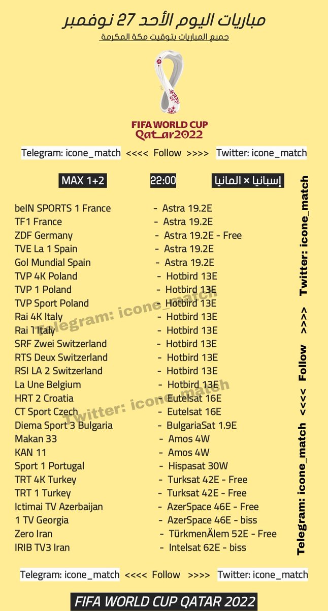 #مباريات_اليوم الأحد

#FIFAWorldCup 
#كأس_العالم_قطر2022