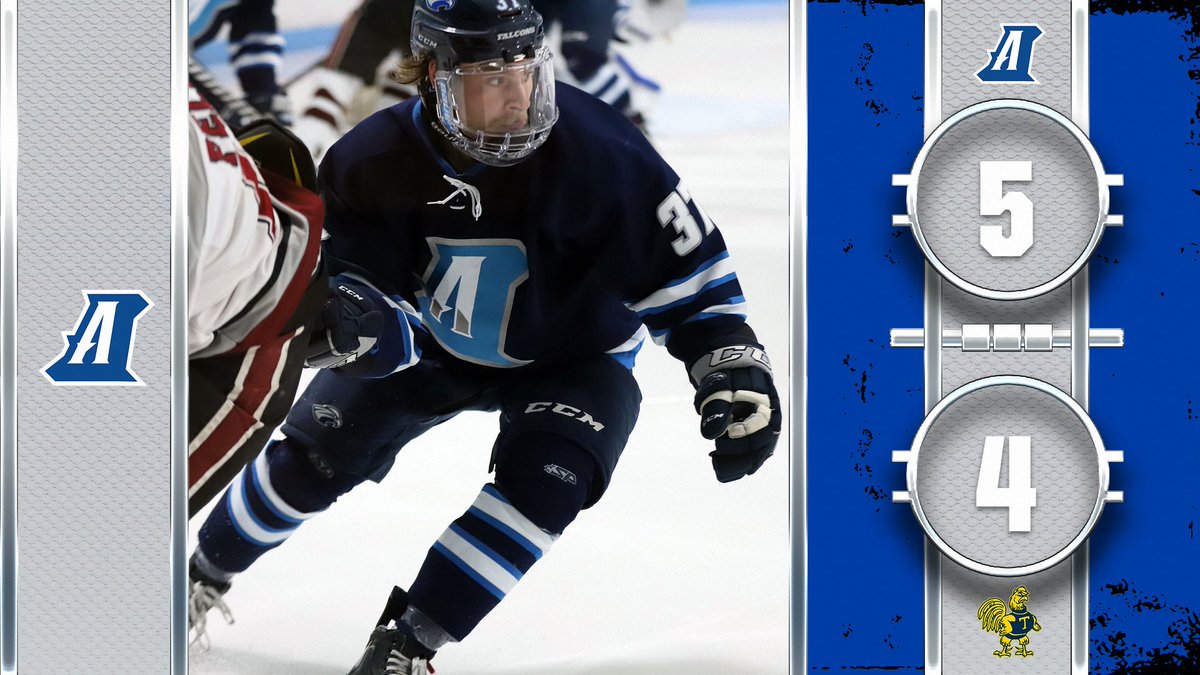 Albertus_Sports's tweet photo. MIH: @Albertus_MIH 5 | @BantamSports 4 (FINAL - OT) 

The Falcons knock off the nationally-ranked Bantams for the second consecutive season with an OT victory today!

Sam Anderson tallied the game-winner, while Logan Bateman made 24 saves to earn the win!

#fearlessfalcons https://t.co/AcGB0reh3M