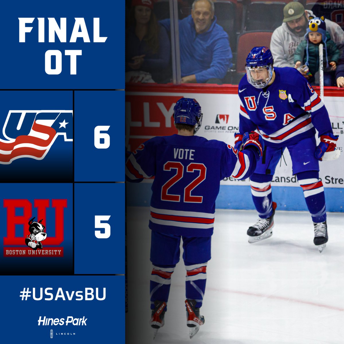 USAHockeyNTDP's tweet photo. OLIVER MOORE IN OT!!
#USAvsBU https://t.co/zGYdo3tsVk