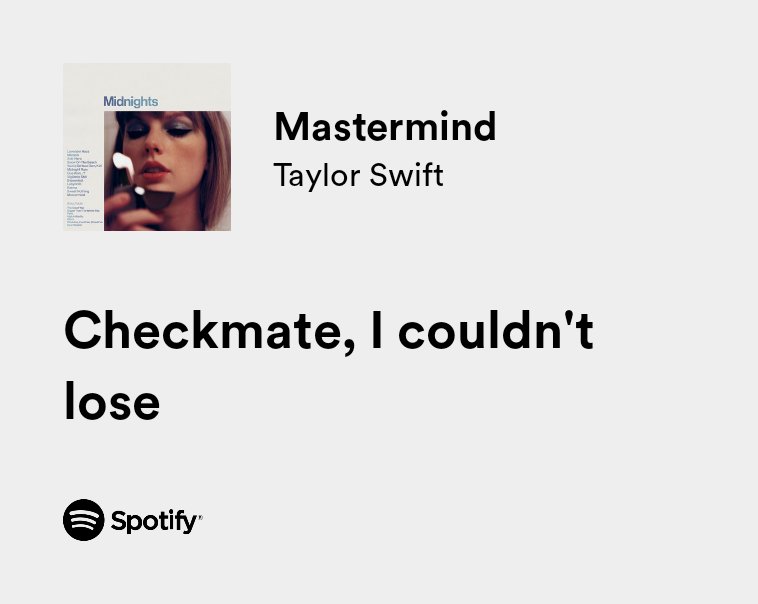 checkmate i couldn't lose mastermind taylor swift lyrics midnights