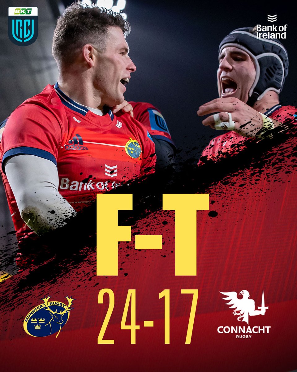 Job done.

A bonus-point Interpro derby win for Munster over Connacht at Thomond Park.

Calvin Nash, Roman Salanoa, John Ryan &amp; Niall Scannell with the Munster tries 🙌

#MUNvCON #SUAF 🔴