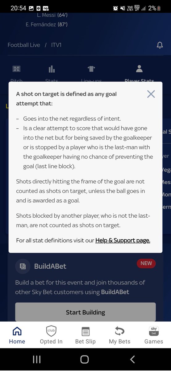stuartbromley1's tweet photo. @SkyBet bit naughty this Messi bet is. You contradict yourselves by saying its deemed as a SOT regardless of intent, but when the keeper saves it you say its a cross?? But if it beats the keeper it's a goal and SOT, be fair will you. https://t.co/d7sN9U00yq