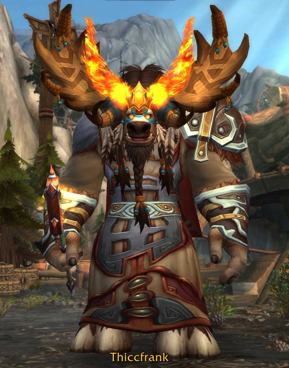 TokieGaming's tweet photo. I have been playing WoW lately. My Highmountain Tauren Druid, ThiccFrank https://t.co/0ldrDZ7GKc