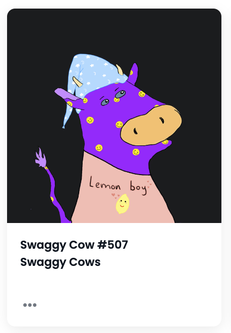 Lord_iiiip's tweet photo. Just bought a @SwaggyCows #NFT!
These are so fun and cool. Just had to get one 🔥
Love it ❤️

#NFTs #nftcollector https://t.co/fzBDRkqfu9