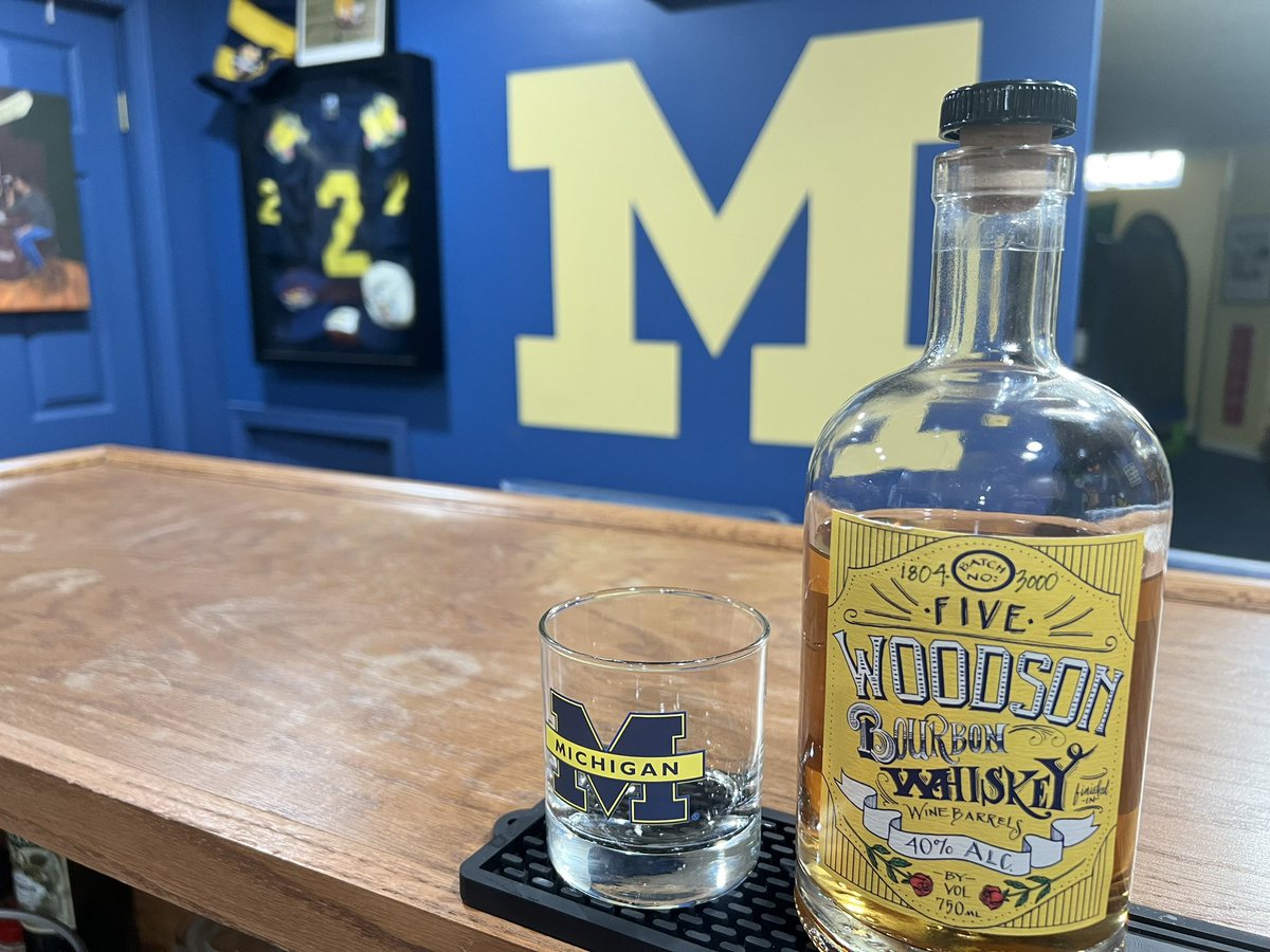 TempiB1's tweet photo. @CharlesWoodson the only way to celebrate this @UMichFootball glorious victory #woodsonwhiskey #GoBlue #BeatOhioState https://t.co/cxhTc2xcrC