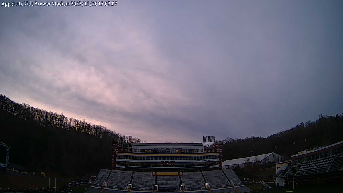 Appalachian State University at sunset and it's 51.0 F.