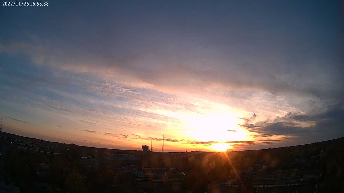 UNC Greensboro at sunset and it's 61.0 F.