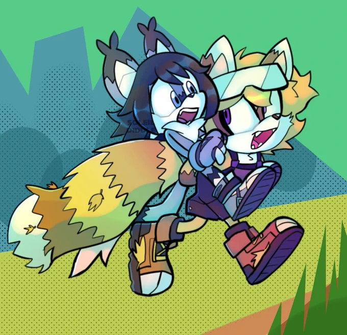 Illustration comm for @/BeansMakinBooks of their ocs! 
