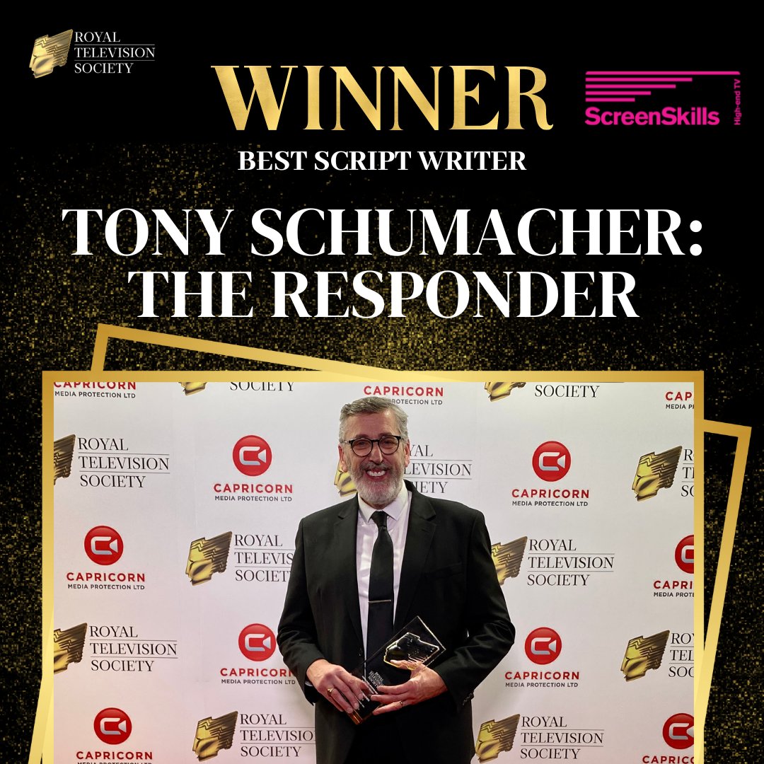 🏆 Best Script Writer 🏆
The award goes to: Tony Schumacher: The Responder – Dancing Ledge Productions - BBC
Congratulations ✨
#RTSNW #BBC #awards #TheResponder