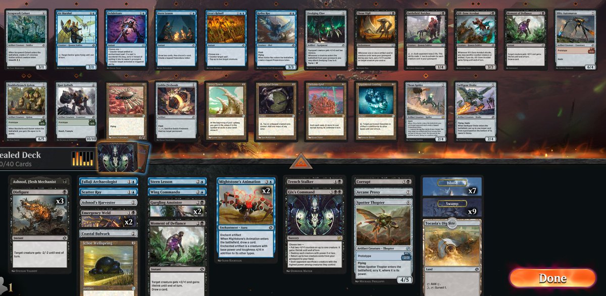 7-2 at the Arena Open on my first try.
Highlights:
Didn't lose a game where i drew Gix's Command. 
Killed several people with Corrupt to the face.
Played Ichor Wellspring.
Got killed by 1 Gwenna, 2 Mishra's Juggernaut, 3 Gaea's Gift. "Surely, he won't have 𝘼𝙣𝙤𝙩𝙝𝙚𝙧 one..."