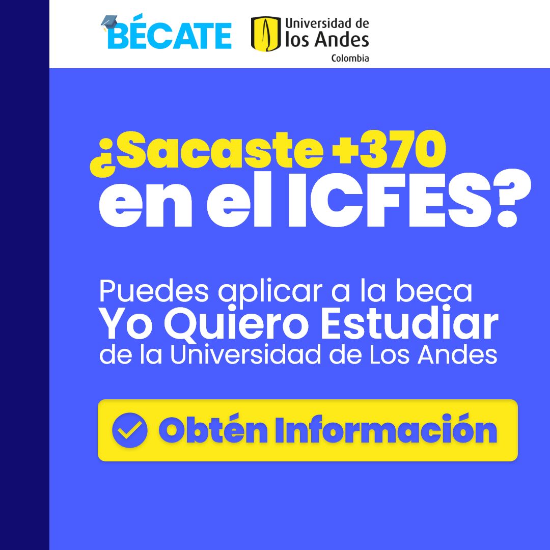 Sammusanta's tweet photo. ¡Hola! Si sacaste +370 puntos en el #ICFES puedes aplicar a la Beca de Yo Quiero Estudiar de @Uniandes

👌 Hemos creado un Grupo de WhatsApp para darte toda la Información de manera 100% Gratuita

https://t.co/SNbMLOOGU0

#PruebaSaber #Becas #Universidades https://t.co/DMYoDZ3N9k