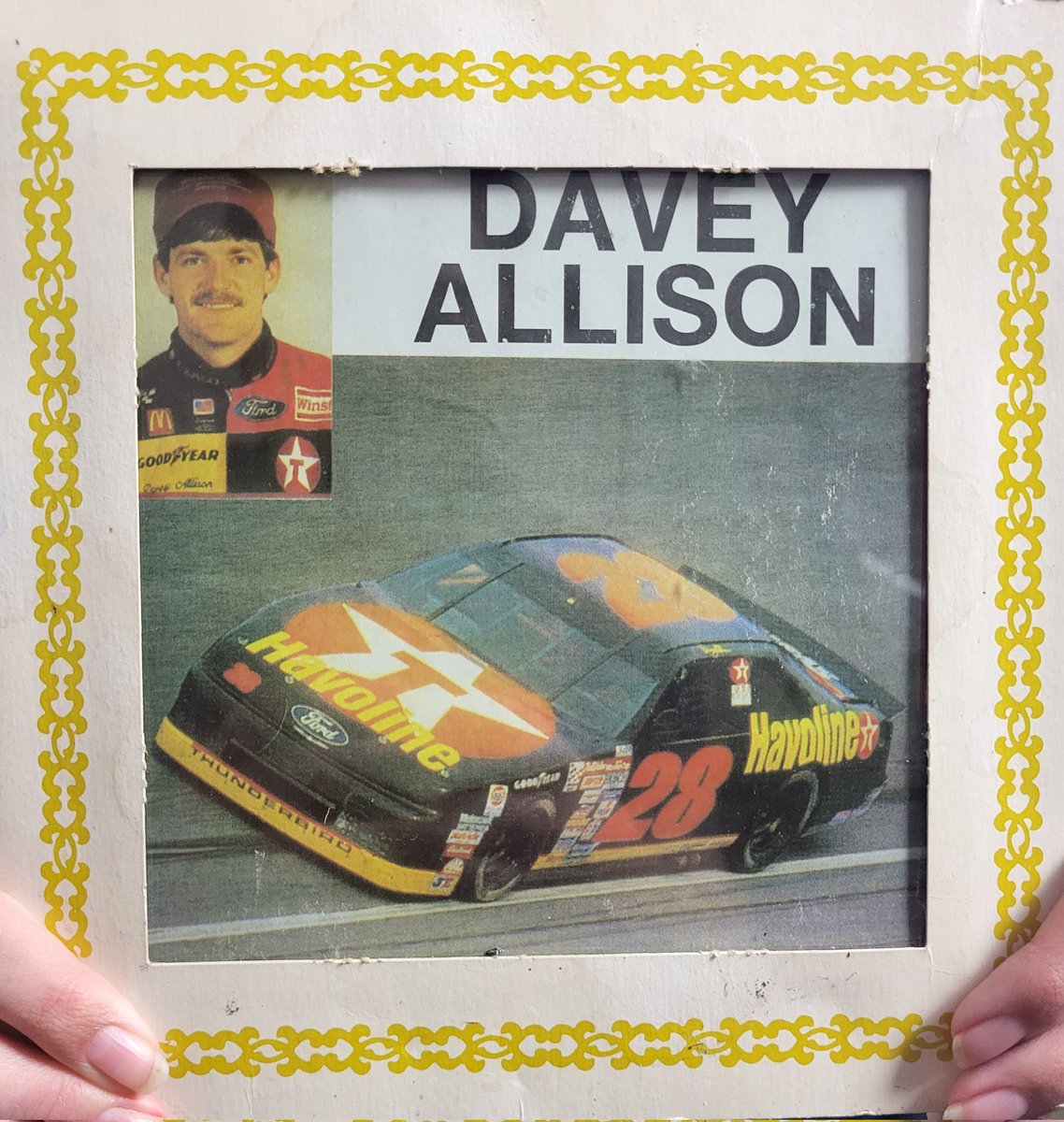 side_draft's tweet image. Found some old photos from when my Mom (@_ahurst) met Davey Allison at @NWBSpeedway. She is a die hard Davey fan still to this day! 

@Lizallison28 @LarryMac28