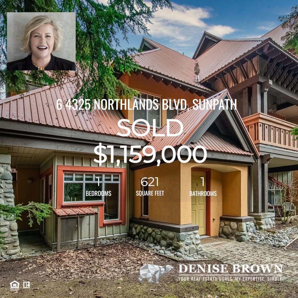 denisebrownwhis's tweet photo. SOLD. #6 Sunpath 1 bed, 1 bath townhome. Sold within 1.6% of list price $1,159,000. Call Denise for more info or find out if now is the time to list your home +1 604-902-2033
#sunpath
#whistlervillage
#condoforsale
#whistlerrealestate
#denisebrownwhistler
#denisebrownrealtor https://t.co/cjZdMImfki