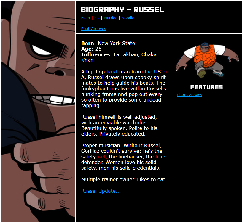 GorillazFlash's tweet photo. Not really flash stuffz but here's some phase 1 character bios I found on the old fansite! https://t.co/ewLVROn1Iz