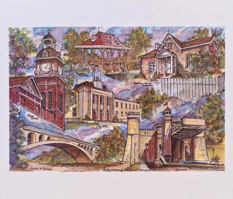 Like Peterborough? You’ll love this print!

This one bring back a nostalgic feeling. It includes:

• City Hall
• Pagoda Bridge
• Lift Locks
• Hunter St Bridge
• Town Clock
• Hutchison House Museum

Prints available (unframed)
9"x12" (Actuall art 6"x9") 
$20
Pickup in Ptbo.