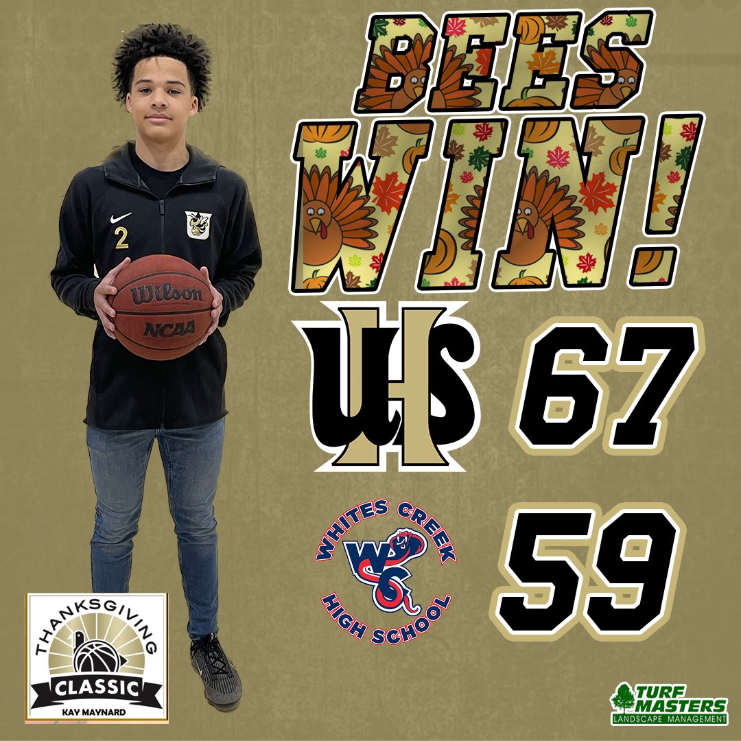 Bees win the back and forth battle with the Cobras of Whites Creek! 🔥 

AJ Nash 23 pts (5 3’s), 7 rbs, 3 ast
Bronzden Chaffin 14 pts, 11 rbs, 3 ast, 2 stl
Kameron Bush 11 pts, 3 rbs, 2ast
Clayton Harris 8 pts, 7 rbs, 4 ast
Jaxson Bush 6pts, 6 ast

#GoldStateOfMind