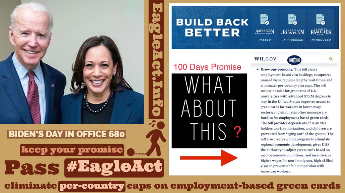 GCBCoalition's tweet photo. .@POTUS, @VP: Day 680; where is your Promise? @SenSchumer @RepZoeLofgren @USCISDirector @NAAISORG #H1B 

Indian immigrants endure racism👇
—Discriminatory per-country caps
—@USCIS delays processing 485 applications
—#H4EAD Women put out of work
—#H4kids age out

📌PASS #HR3648 https://t.co/ur7gLHtewL