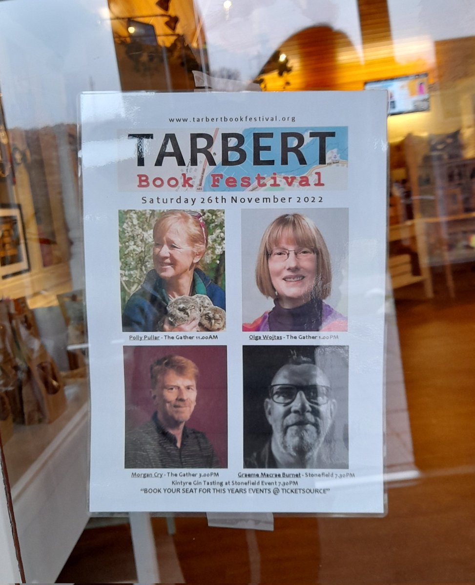 Great time at the <a href="/TarbertBookFest/">TarbertBookFestival</a>  at <a href="/GatherScotland/">The Gather, Tarbert 🏴󠁧󠁢󠁳󠁣󠁴󠁿</a> with <a href="/pollypullar1/">Polly Pullar</a> giving an illustrated talk about her memoir "The Horizontal Oak" and <a href="/GoJaBrown/">Gordon J Brown (aka Morgan Cry) #TheCost</a> talking about his new Cold War novel, "Any Day Now," and the thrillers he writes as Morgan Cry