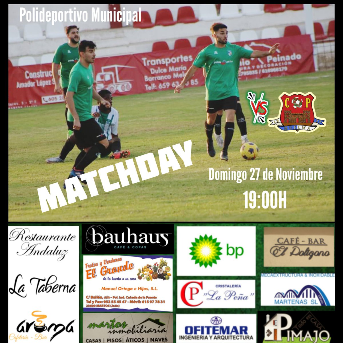 CulturalDeport2's tweet photo. 💚🖤 #MATCHDAY

¡HOY JUEGA EL MARTOS UNIÓN!🤩
⚽💥

🆚 @CPHuelma
🏟️ Polideportivo Municipal 
⏰ 19:00H

#MartosUniónHuelma

#VamosMartosUnión 💪 https://t.co/HWruO4RWG2