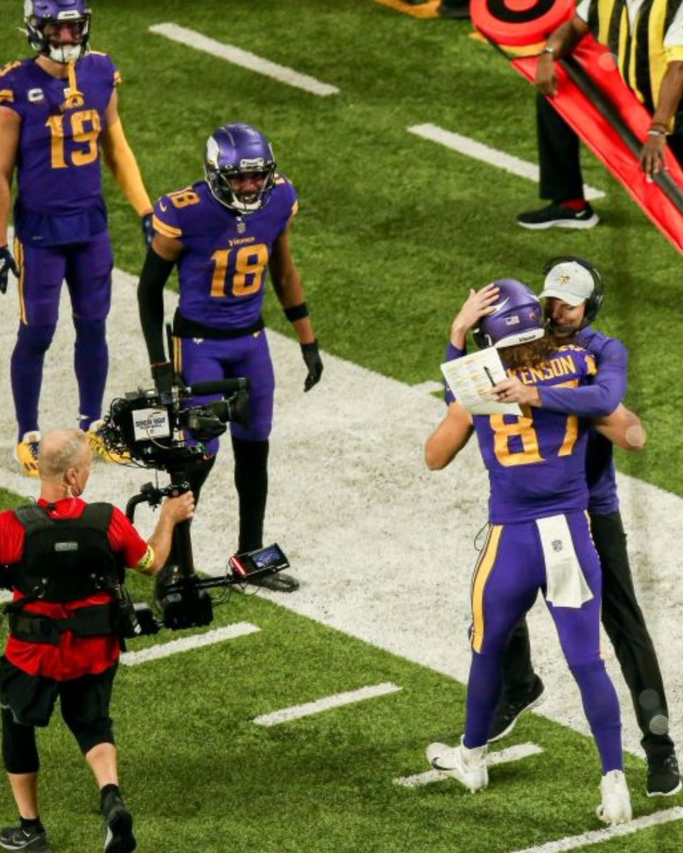 OstoyicKyle's tweet image. This photo! This was on sideline after the TJ Hockenson TD. @Vikings #Skol