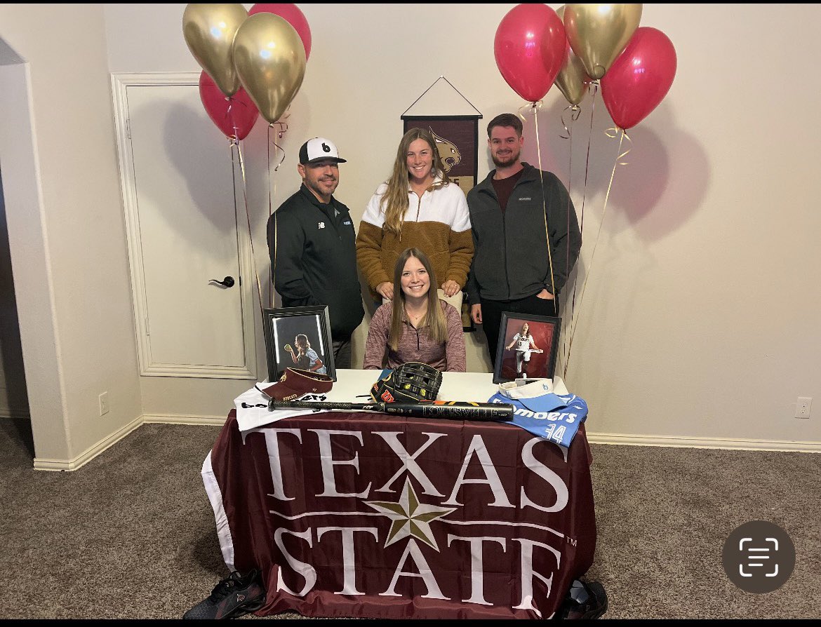 2023 <a href="/peytonyoung2023/">Peyton Young</a> signs her NLI to play at Texas State! Congratulations Peyton!