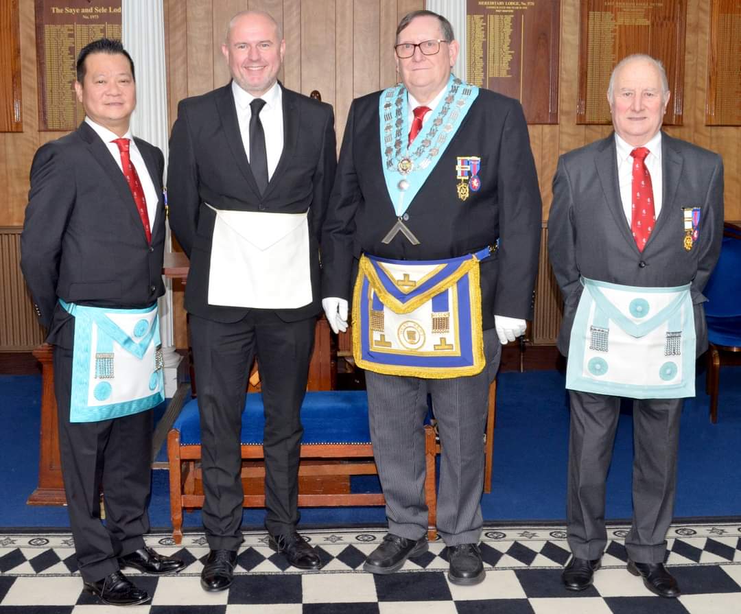 A busy meeting of Rivermead 8278. 
Firstly, congratulations to W. Bro. Len Brown on being inducted into the Chair. 
Having completed the induction, W. Bro. Len then proceeded to initiate Mr, now Bro, Lee Waters. An excellent day in our great Province!