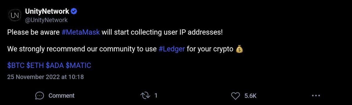 Metamask ⚠️
Ledger ✅️

Stay safe, stay vigilant.

coinmarketcap.com/community/post…