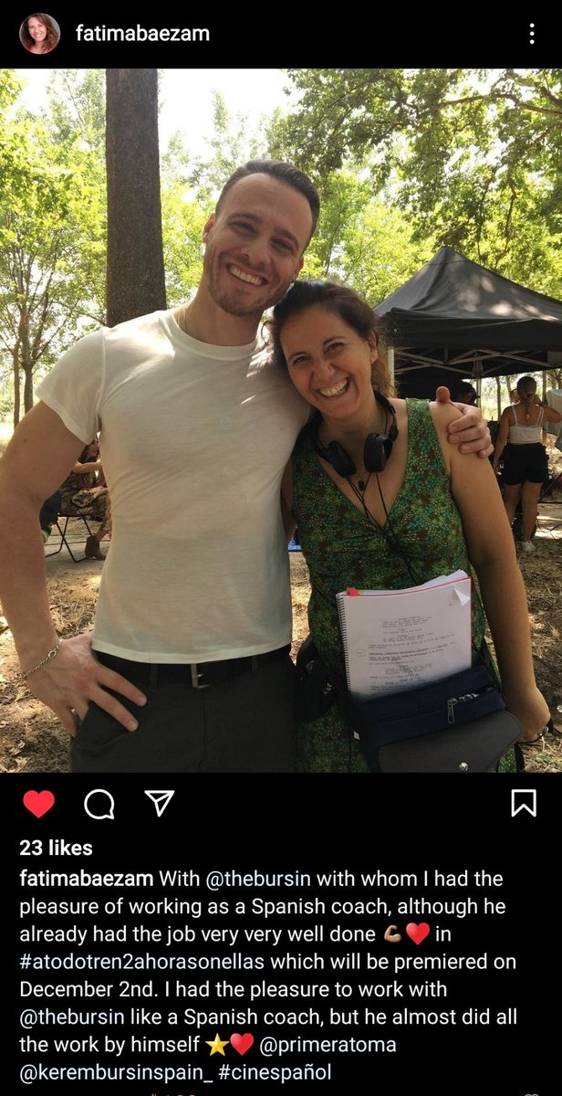 Kerem with his Spanish coach for his scene in the movie! She had such nice things to say. 🥰🥰🥰 

KeremBürsin ATodoTren2