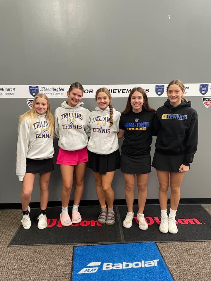 Congratulations to these Maroa Forsyth tennis teammates who got 2nd, 3rd, 4th and 5th place in Bloomington’s Turkey Leg Classic tournament this weekend!